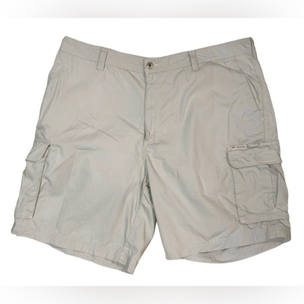 Columbia Cargo Shorts Mens Size 38 Khaki‎ Cotton Pockets High Rise Dad Outdoors